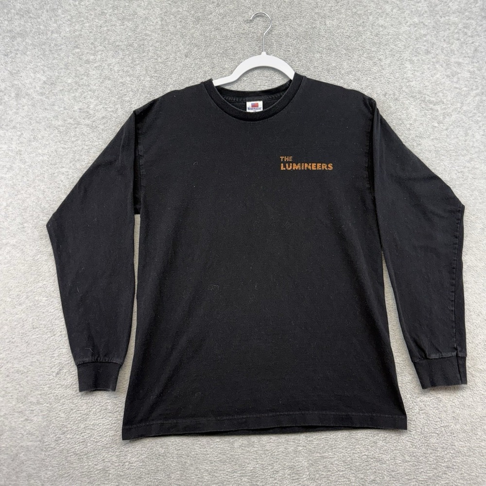 The Lumineers Shirt Mens M Mountain Landscape Band Tee Long Sleeve Black Bayside